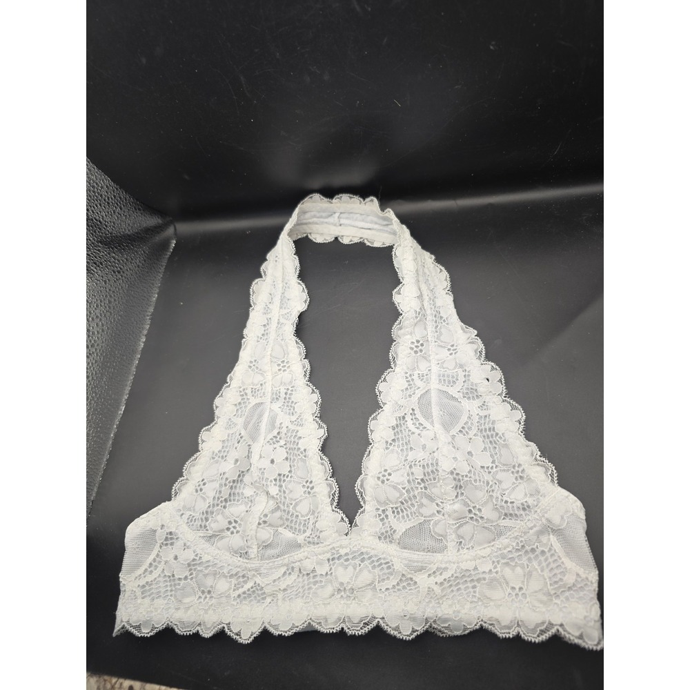 Intimately Free People Extra Small White Lace Racerback Wireless Bralette Bra